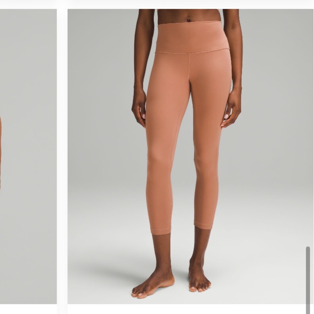 Dusty clay align leggings. Wore once then realized it matched my skin tone😬
